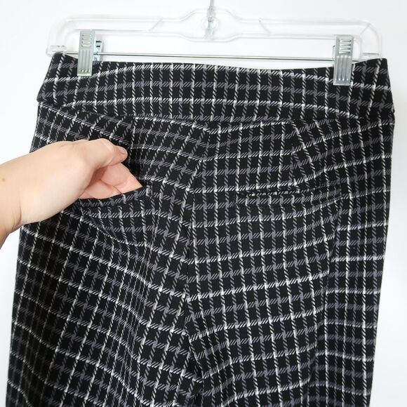 Liz‎ Claiborne Womens Lisa Pants Size 2 Houndstooth Black Grey Office Career - Picture 6 of 8